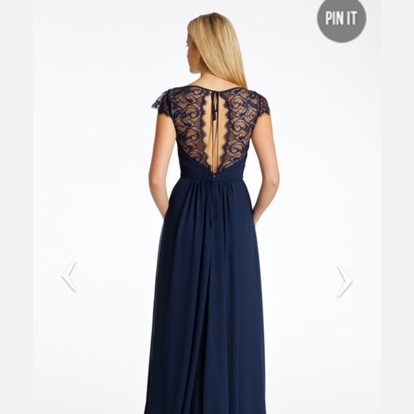 Hayley Paige Occasions Navy Gown - Picture 4 of 9